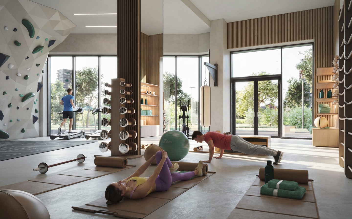 People exercising